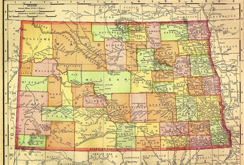 North Dakota State Vintage Map — Circa 1895 | Williston north dakota, North dakota, Grand forks ...