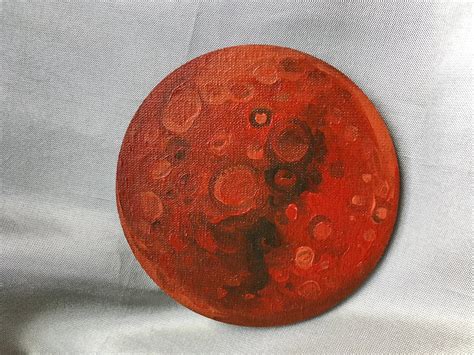 Mars Red Planet Oil Painting Mars Original Art Round Planet - Etsy