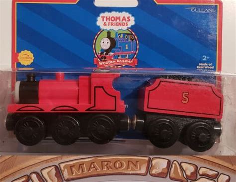 THOMAS & FRIENDS WOODEN RAILWAY ~ JAMES ~ RARE 2001 NO LINES RED DOME EDITION!!! | eBay