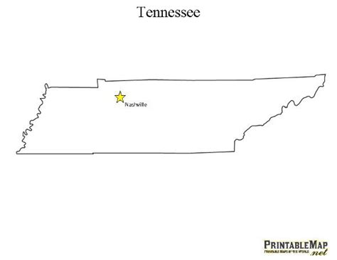 Printable State Capital Map of Tennessee | Tennessee map, State ...