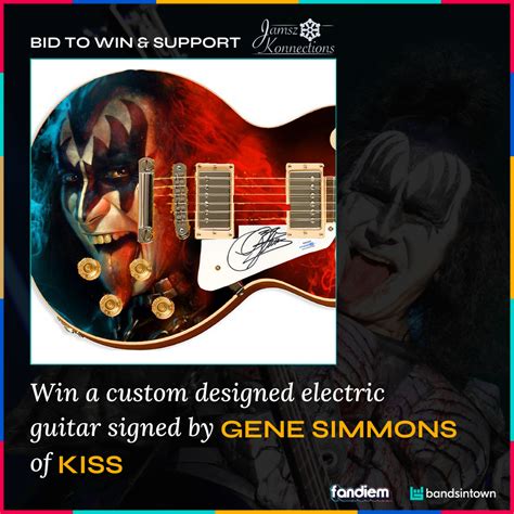 Custom Designed Electric Guitar Signed by Gene Simmons of Kiss