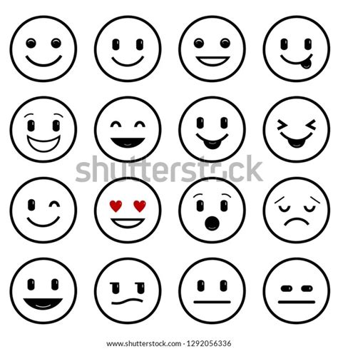 Emoji Icons Simple Line Design Different Stock Vector (Royalty Free ...