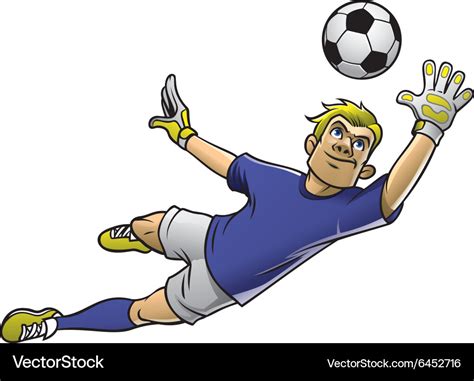 Soccer goalkeeper in action Royalty Free Vector Image