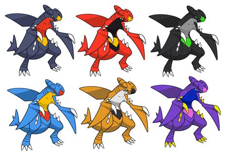 Shiny Recolors - Garchomp by CyberGnoll on DeviantArt