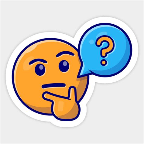 Thinking and Confusing Face Emoticon with Question Speech Bubble Cartoon Vector Icon ...