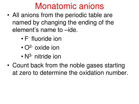 PPT - Monatomic Ions PowerPoint Presentation, free download - ID:3112818