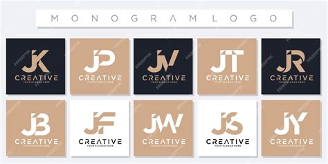 Premium Vector | Collection monogram initials j logo design template