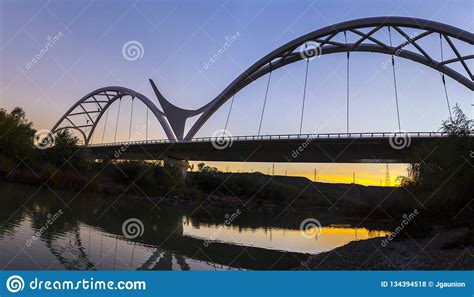 Ibn Abbas Firnas Bridge at Sunset, Cordoba, Spain Editorial Stock Photo - Image of bank ...