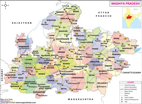 Madhya Pradesh Map: State, Districts Information and Facts