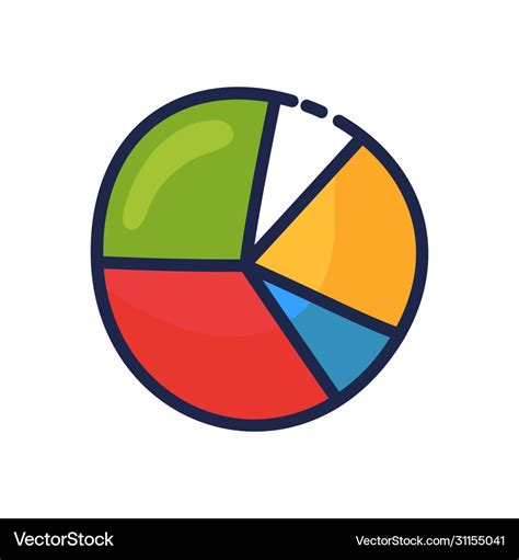 Simple doodle a pie chart cartoon hand draw Vector Image