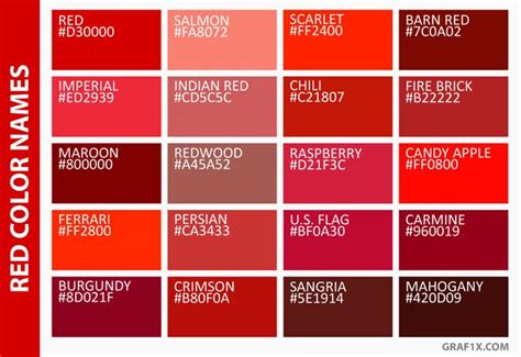 Pin by Катя on رنگ | Red color names, Orange color palettes, Red colour ...