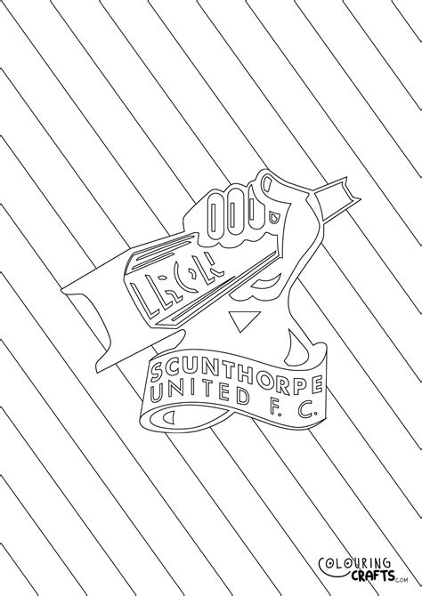 Striped Scunthorpe United Badge Printable Colouring Page - Colouring Crafts