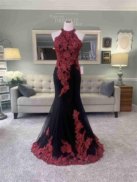 Black and Burgundy Wedding Dress, Black and Red Wedding Dress | Brides ...