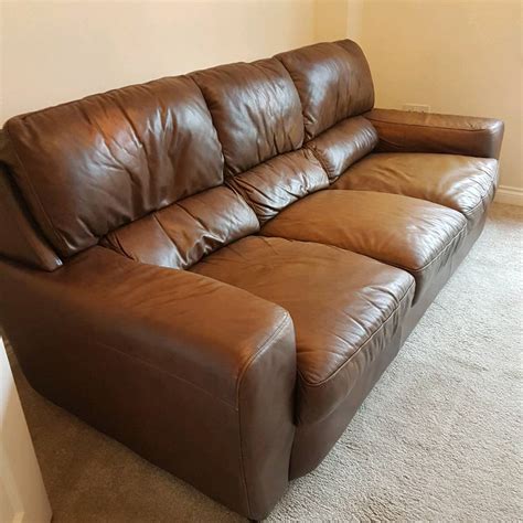 Quality Large dark brown natural leather 3 seater sofa | in Quedgeley, Gloucestershire | Gumtree