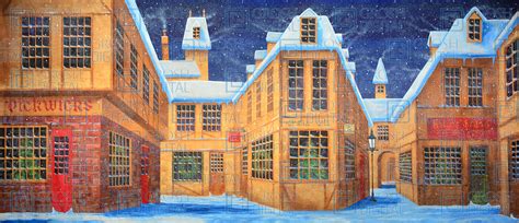 English Winter Village Backdrop - Grosh Digital Backdrops