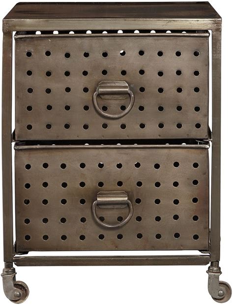 Perforated Metal Two-Drawer Cart | Perforated metal, Cabinets for sale, Drawer cart