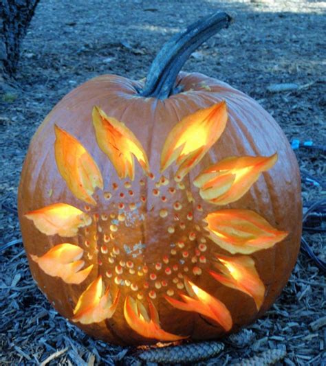 Pretty Pumpkin Carving Ideas Flowers - cheefulvic