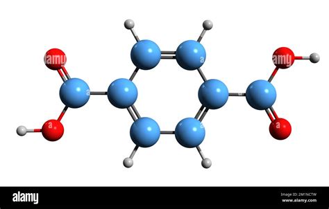 3D image of Terephthalic acid skeletal formula - molecular chemical ...