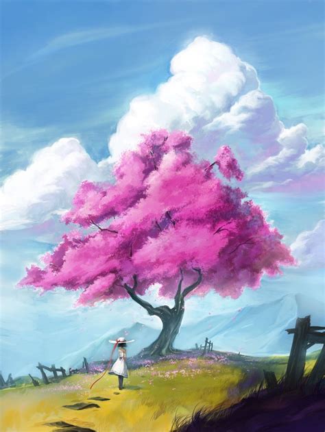 Pin by Pokala - on Arboles | Anime scenery, Tree art, Beautiful art