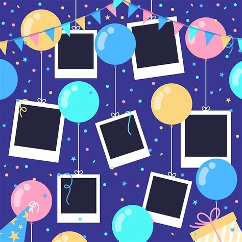 Free Vector | Flat birthday collage frames