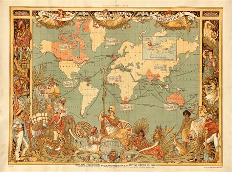 Imperial Federation, Map of the World showing the Extent of the British Empire in 1886 - Art ...