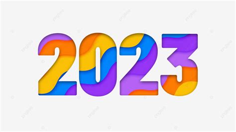 Colorful 2023 PNG Image, 2023 New Year Word Art Font Colorful ...