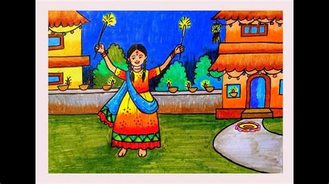 Diwali Drawings For Kids Sketch