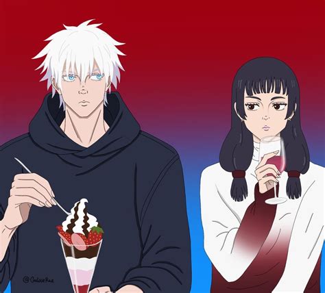 Satoru Gojo and Utahime Iori from Jujutsu Kaisen in a Sweets x Alcohol ...