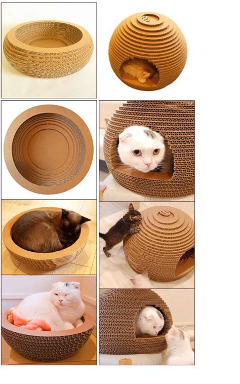 2-renforced-cardboard-cat-bed #catbed | Diy stuffed animals, Cat diy, Diy cat tree