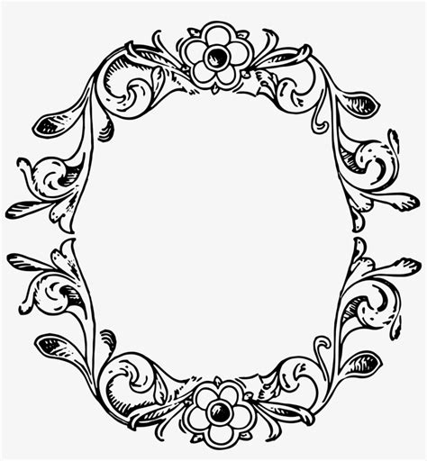 Flower Border Vector Png - Decorative Frame Vector Png - Free ...