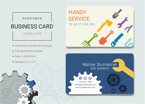 Handyman business name card design template 527859 Vector Art at Vecteezy