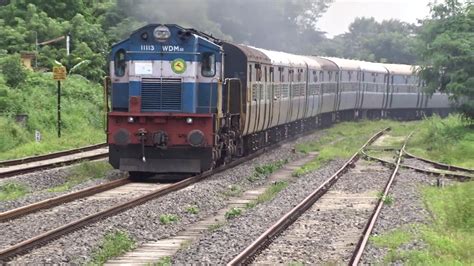 Palakkad Chennai Central Superfast skipping Kollengode Railway station - YouTube