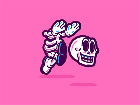 Facebook Animated Stickers - Skeleton Crew by Tomas Brunsdon on Dribbble