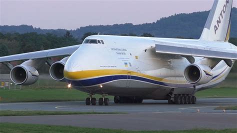 AMAZING Antonov Design Bureau Antonov An-124 takeoff at Graz Airport ...