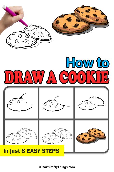 Cookie Drawing - How To Draw A Cookie Step By Step