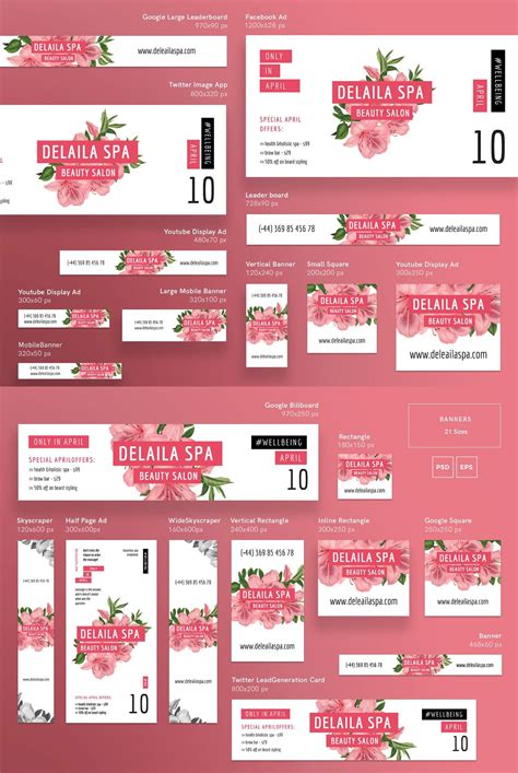 Beauty Salon Banner Pack Template | Website template design, Templates ...