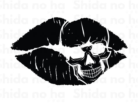 Kiss Lips Skull Print Svg Lip Skull Print Kiss Svg Skull Lips Svg | The ...