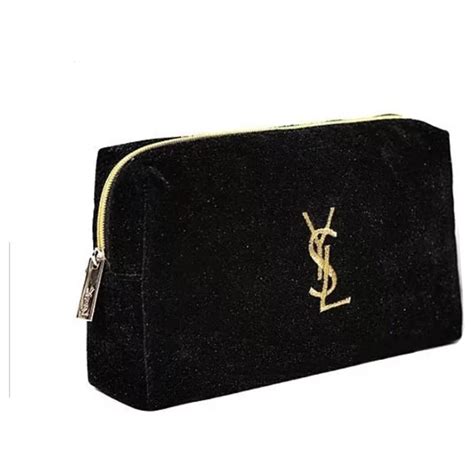 Yves Saint Laurent YSL Makeup Bag Pouch Black Velvet ref.140903 - Joli Closet