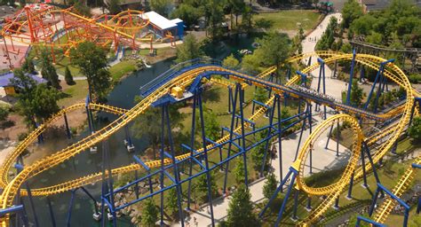 Aerial View Of Roller Coasters Free Stock Photo - Public Domain Pictures