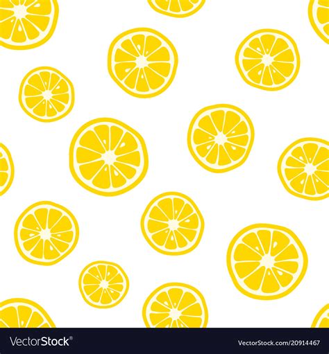 Lemon slices pattern citrus background Royalty Free Vector