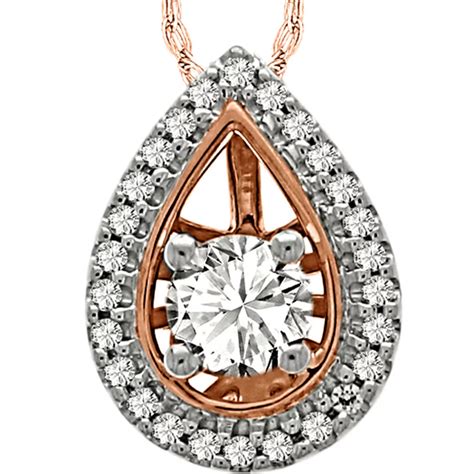 10k Rose Gold 1/3 Ct. Diamond Solitaire Plus Pendant 18 In. | Diamond Solitaire Pendants ...