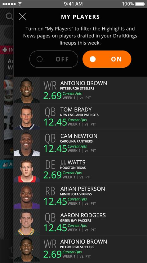 DraftKings – DK Live Mobile App on Behance