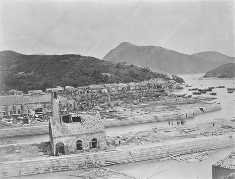 Typhoon damage, China, 19th century - Stock Image - C010/8453 - Science Photo Library