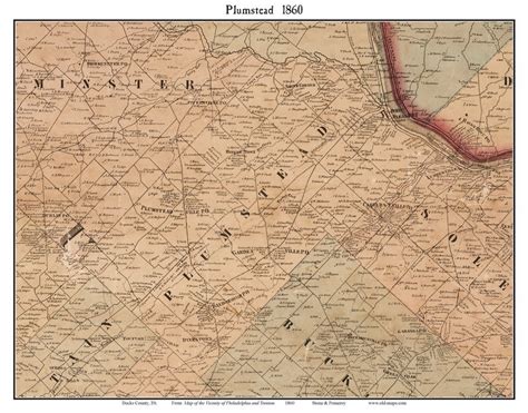 Plumstead Township, Pennsylvania 1860 Old Town Map Custom Print - Bucks Co. - OLD MAPS