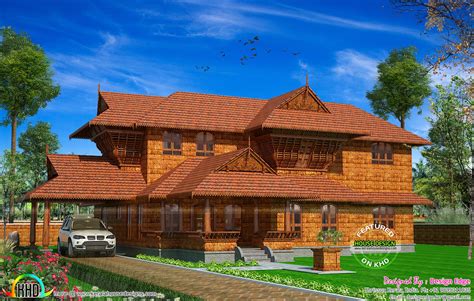 True Kerala traditional house with laterite stone - Homes Design Plans