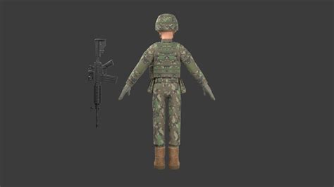 Cartoon Soldier Male Army Character - Blender Market