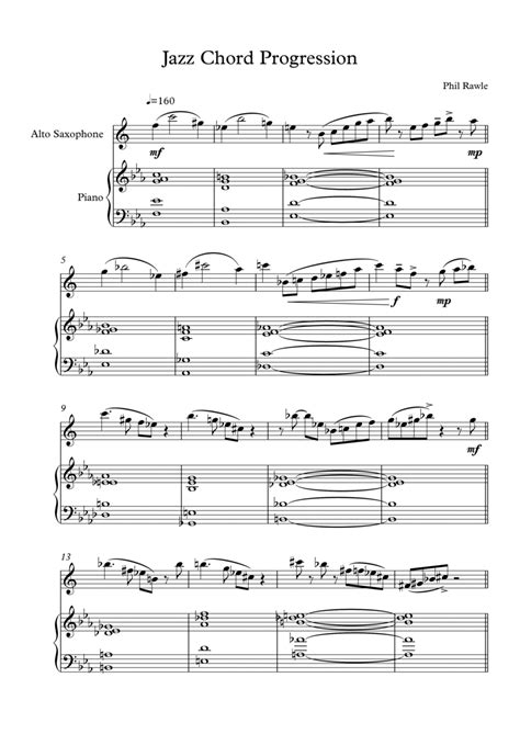 Jazz Chord Progression - Alto Sax Sheet Music | Phil Rawle | Alto Sax Solo