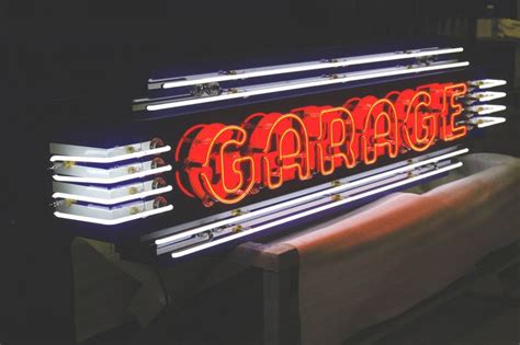 Custom Porcelain Neon 'GARAGE' Sign | Garage signs, Neon signs, Garage ...