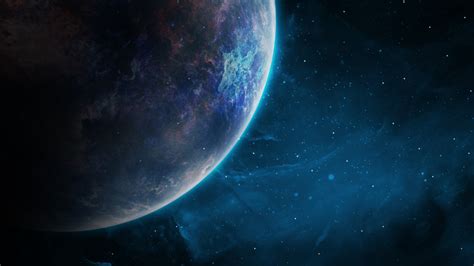 Planet Wallpaper 4K, Galaxy, Blue, Stars, Cosmos