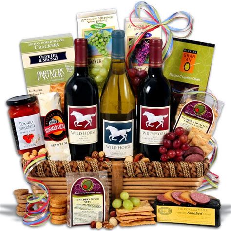 Wine Gift Baskets by GourmetGiftBaskets.com® | Wine gift baskets, Gourmet food gift basket ...